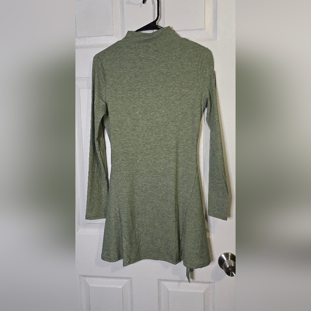 Halara Stand Collar Long Sleeve Mini Casual Dress (No Shorts) - Picture 4 of 5